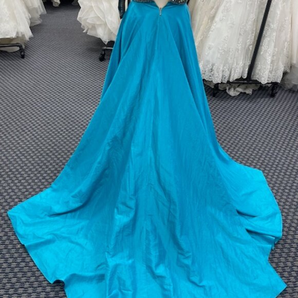 Sherri Hill Formal Dress Style 50076 Turquoise Size 0, NWT - Picture 9 of 12